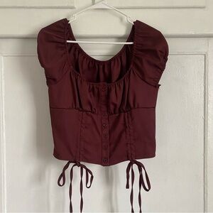 Square Neck Brown Top